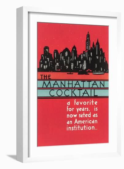 Manhattan Cocktail, Skyline-null-Framed Art Print