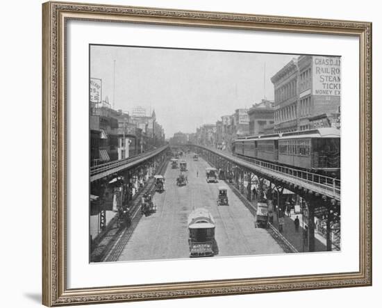 Manhattan Elevated Railway Running on Tracks Constructed Alongside the Bowery-null-Framed Photographic Print