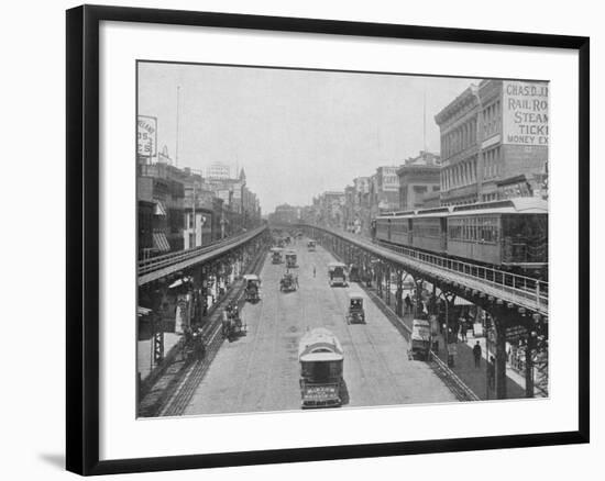 Manhattan Elevated Railway Running on Tracks Constructed Alongside the Bowery-null-Framed Photographic Print