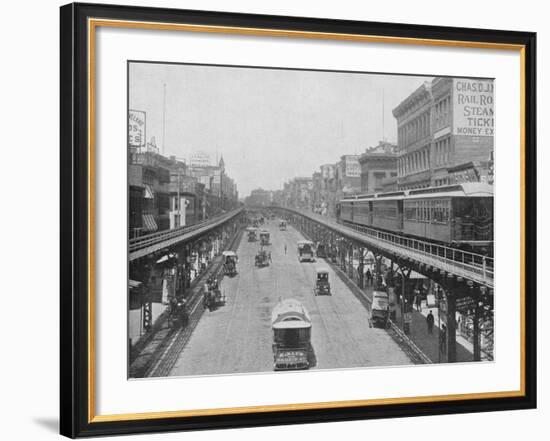 Manhattan Elevated Railway Running on Tracks Constructed Alongside the Bowery-null-Framed Photographic Print