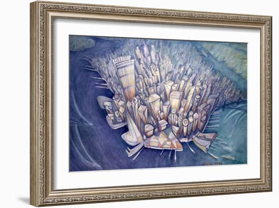 Manhattan from Above, 1994-Charlotte Johnson Wahl-Framed Giclee Print
