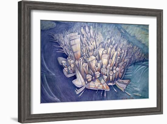 Manhattan from Above, 1994-Charlotte Johnson Wahl-Framed Giclee Print