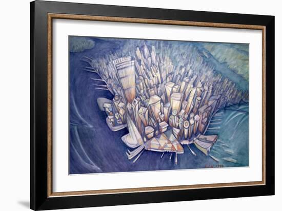 Manhattan from Above, 1994-Charlotte Johnson Wahl-Framed Giclee Print