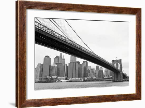 Manhattan from Brooklyn (b/w)-Erin Clark-Framed Art Print