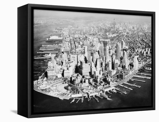 Manhattan from the Air with River Site-Philip Gendreau-Framed Premier Image Canvas