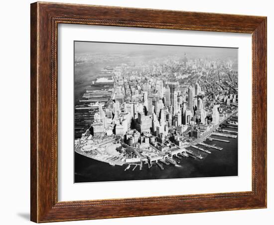 Manhattan from the Air with River Site-Philip Gendreau-Framed Photographic Print