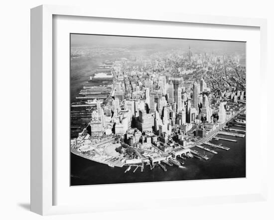 Manhattan from the Air with River Site-Philip Gendreau-Framed Photographic Print