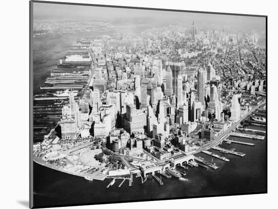 Manhattan from the Air with River Site-Philip Gendreau-Mounted Photographic Print