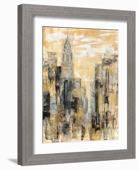 Manhattan Gray and Gold I-Silvia Vassileva-Framed Art Print