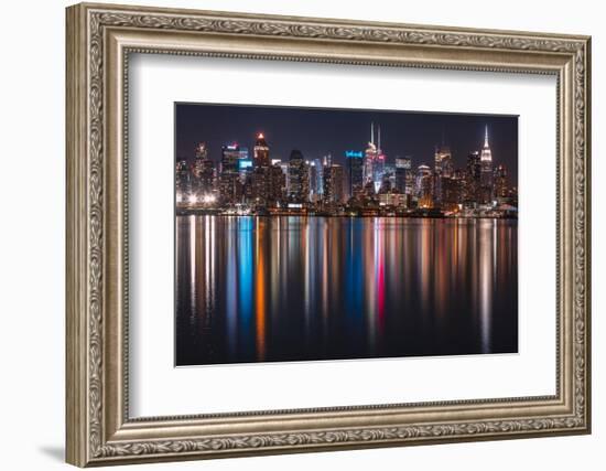 Manhattan in Rainbow Reflection-Belinda Shi-Framed Photographic Print