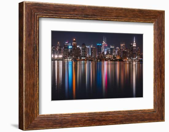 Manhattan in Rainbow Reflection-Belinda Shi-Framed Photographic Print