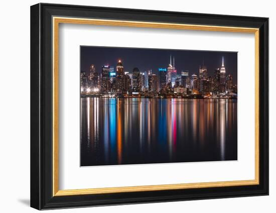 Manhattan in Rainbow Reflection-Belinda Shi-Framed Photographic Print