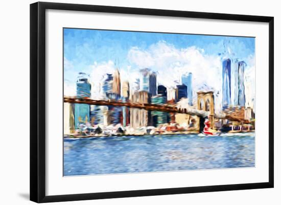 Manhattan Island - In the Style of Oil Painting-Philippe Hugonnard-Framed Giclee Print