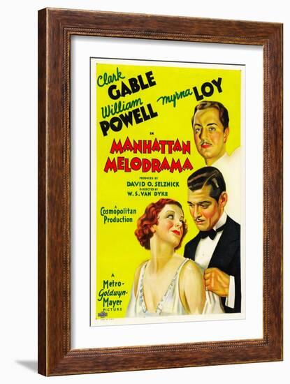 Manhattan Melodrama, William Powell, Myrna Loy, Clark Gable, 1934-null-Framed Art Print