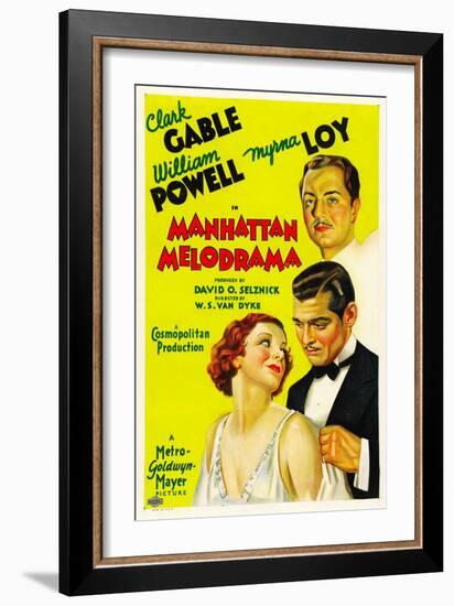 Manhattan Melodrama, William Powell, Myrna Loy, Clark Gable, 1934-null-Framed Art Print