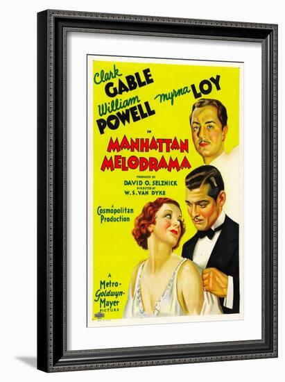 Manhattan Melodrama, William Powell, Myrna Loy, Clark Gable, 1934-null-Framed Art Print