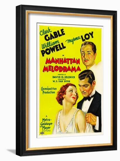 Manhattan Melodrama, William Powell, Myrna Loy, Clark Gable, 1934-null-Framed Art Print