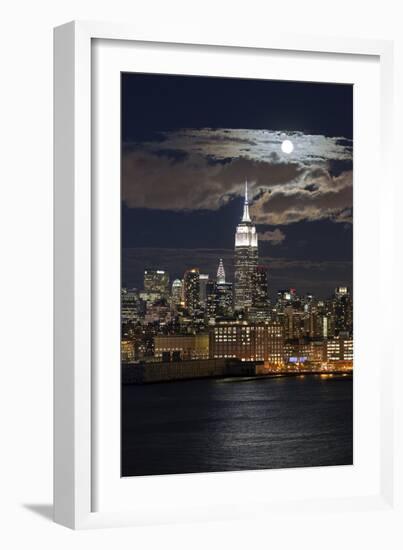 Manhattan, Moonrise over the Empire State Building-Gavin Hellier-Framed Photographic Print