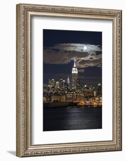 Manhattan, Moonrise over the Empire State Building-Gavin Hellier-Framed Photographic Print