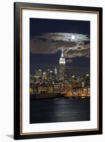 Manhattan, Moonrise over the Empire State Building-Gavin Hellier-Framed Photographic Print