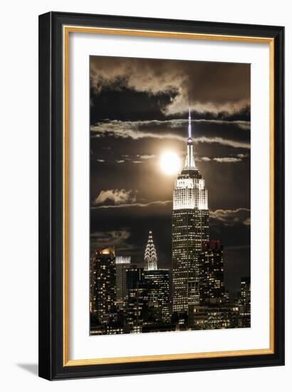 Manhattan, Moonrise over the Empire State Building-Gavin Hellier-Framed Photographic Print
