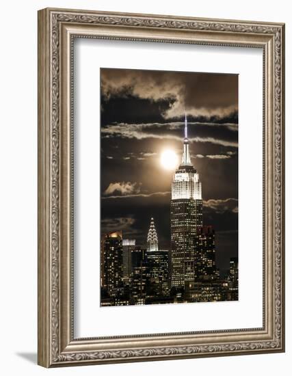 Manhattan, Moonrise over the Empire State Building-Gavin Hellier-Framed Photographic Print