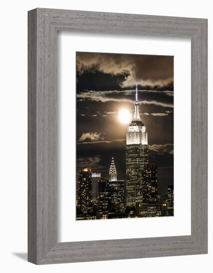 Manhattan, Moonrise over the Empire State Building-Gavin Hellier-Framed Photographic Print