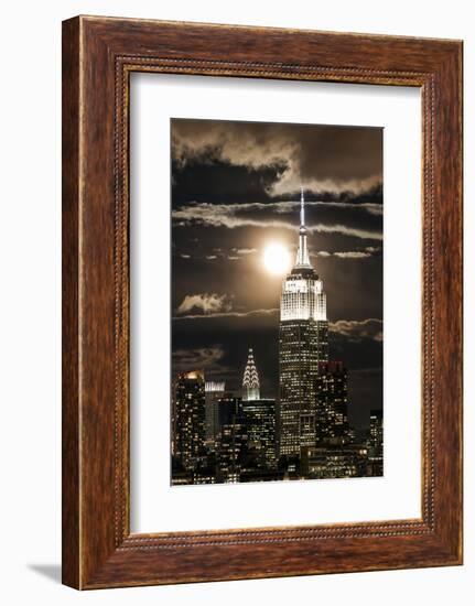 Manhattan, Moonrise over the Empire State Building-Gavin Hellier-Framed Photographic Print