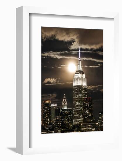 Manhattan, Moonrise over the Empire State Building-Gavin Hellier-Framed Photographic Print
