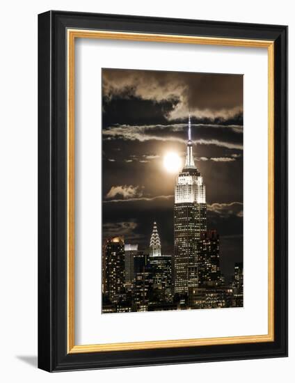 Manhattan, Moonrise over the Empire State Building-Gavin Hellier-Framed Photographic Print