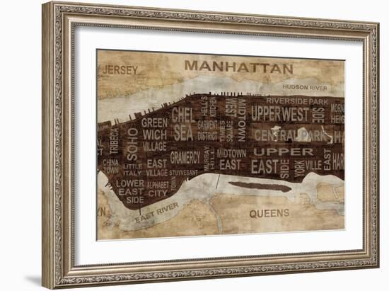 Manhattan Neighborhoods-Luke Wilson-Framed Art Print