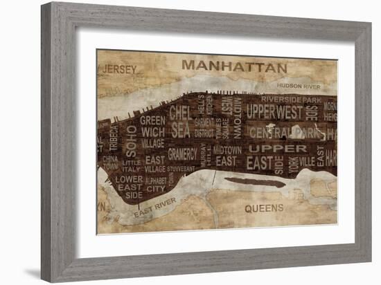 Manhattan Neighborhoods-Luke Wilson-Framed Art Print