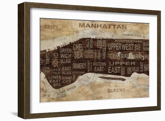 Manhattan Neighborhoods-Luke Wilson-Framed Art Print