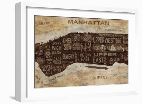 Manhattan Neighborhoods-Luke Wilson-Framed Art Print