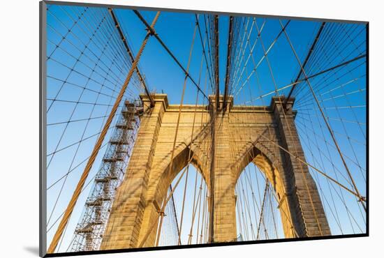 Manhattan, New York, USA. Cables and tower on the Brooklyn Bridge.-Emily Wilson-Mounted Photographic Print