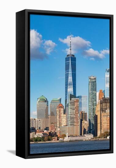 Manhattan, New York, USA. One World Trade Center and the Lower Manhattan skyline.-Emily Wilson-Framed Premier Image Canvas