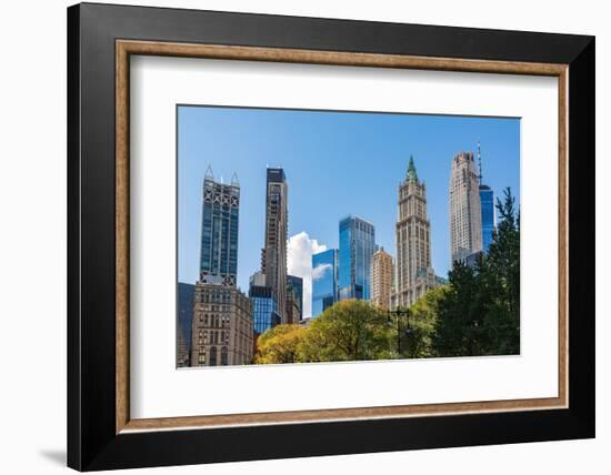 Manhattan, New York, USA. Skyscrapers of Lower Manhattan.-Emily Wilson-Framed Photographic Print