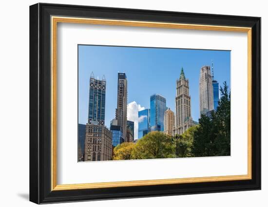 Manhattan, New York, USA. Skyscrapers of Lower Manhattan.-Emily Wilson-Framed Photographic Print