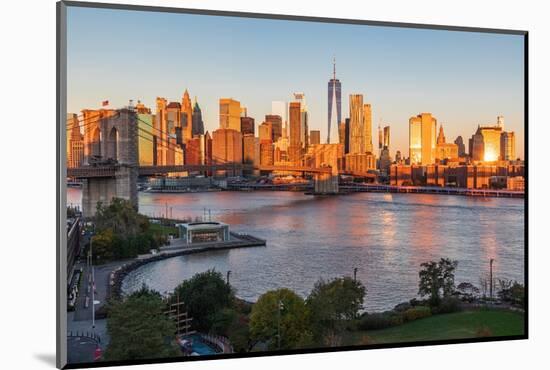 Manhattan, New York, USA. Sunrise view of Manhattan and the Brooklyn Bridge.-Emily Wilson-Mounted Photographic Print