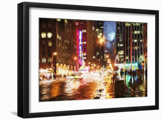 Manhattan Night II - In the Style of Oil Painting-Philippe Hugonnard-Framed Giclee Print