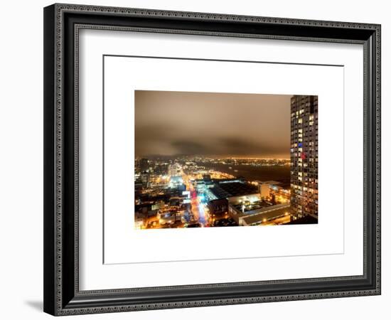 Manhattan Night Landscape with Fog-Philippe Hugonnard-Framed Art Print