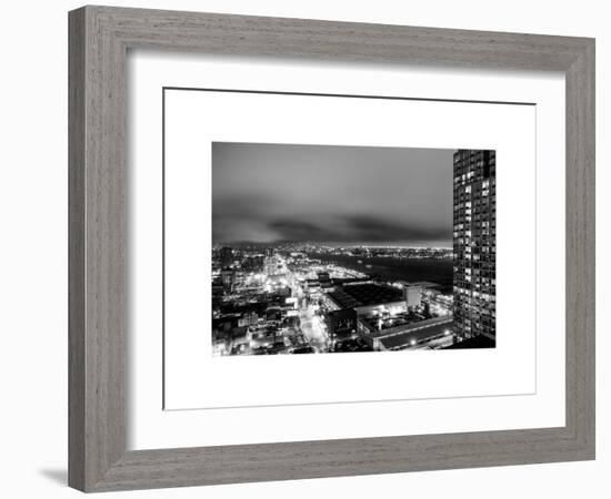 Manhattan Night Landscape with Fog-Philippe Hugonnard-Framed Art Print