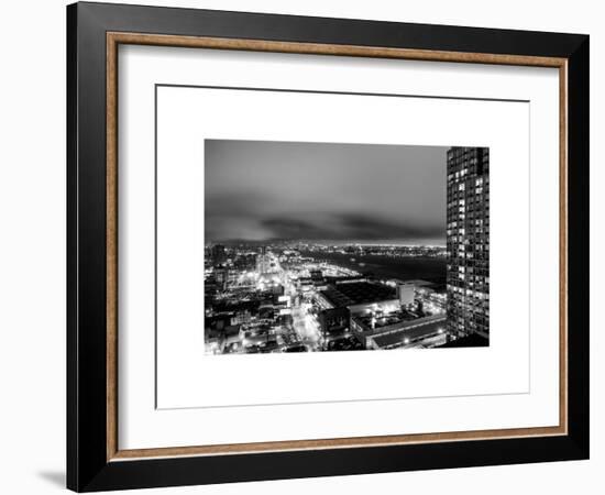 Manhattan Night Landscape with Fog-Philippe Hugonnard-Framed Art Print