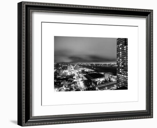 Manhattan Night Landscape with Fog-Philippe Hugonnard-Framed Art Print