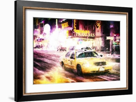 Manhattan Night Storm-Philippe Hugonnard-Framed Giclee Print