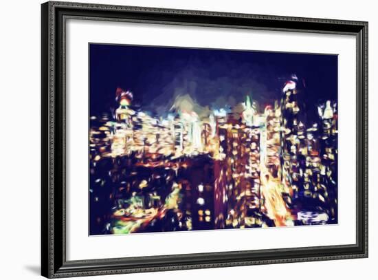 Manhattan Night VI - In the Style of Oil Painting-Philippe Hugonnard-Framed Giclee Print