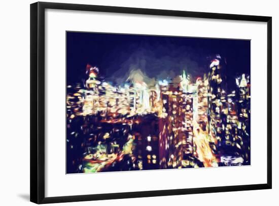 Manhattan Night VI - In the Style of Oil Painting-Philippe Hugonnard-Framed Giclee Print