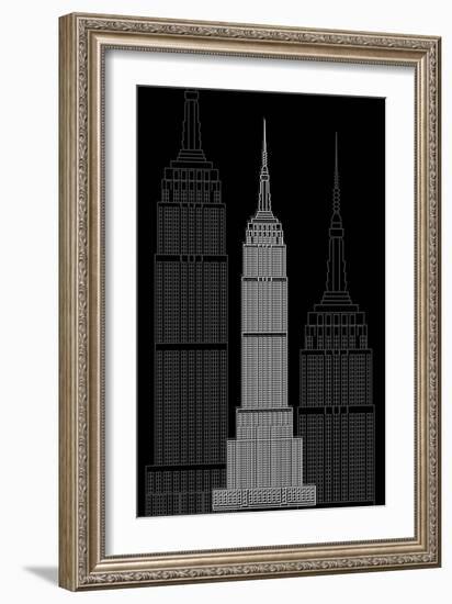 Manhattan Night-Cristian Mielu-Framed Art Print