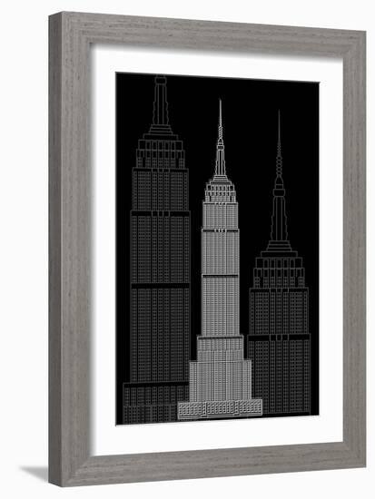 Manhattan Night-Cristian Mielu-Framed Art Print