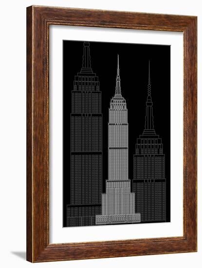 Manhattan Night-Cristian Mielu-Framed Art Print